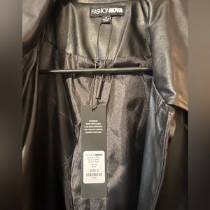 Long faux leather fashion nova jacket